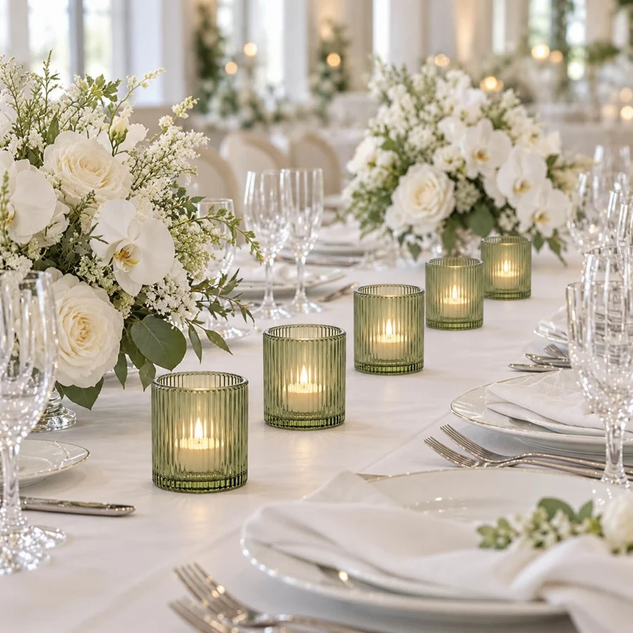 Sage Green Ribbed Votives.webp