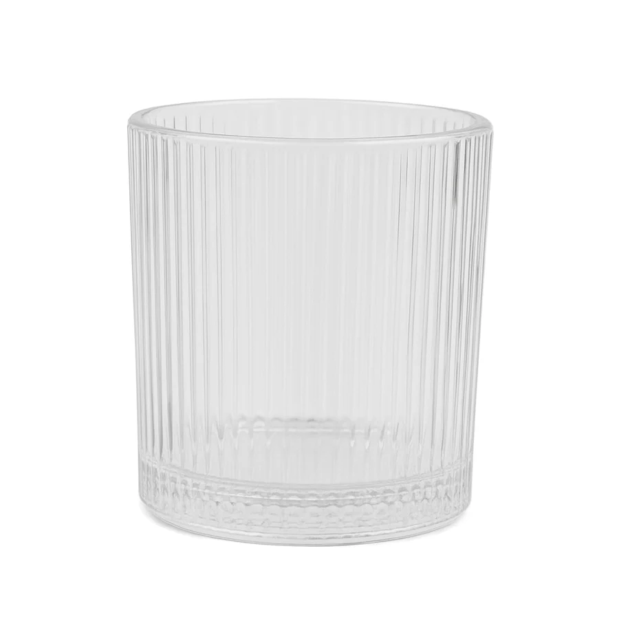 Transparent Ribbed Glass Votive